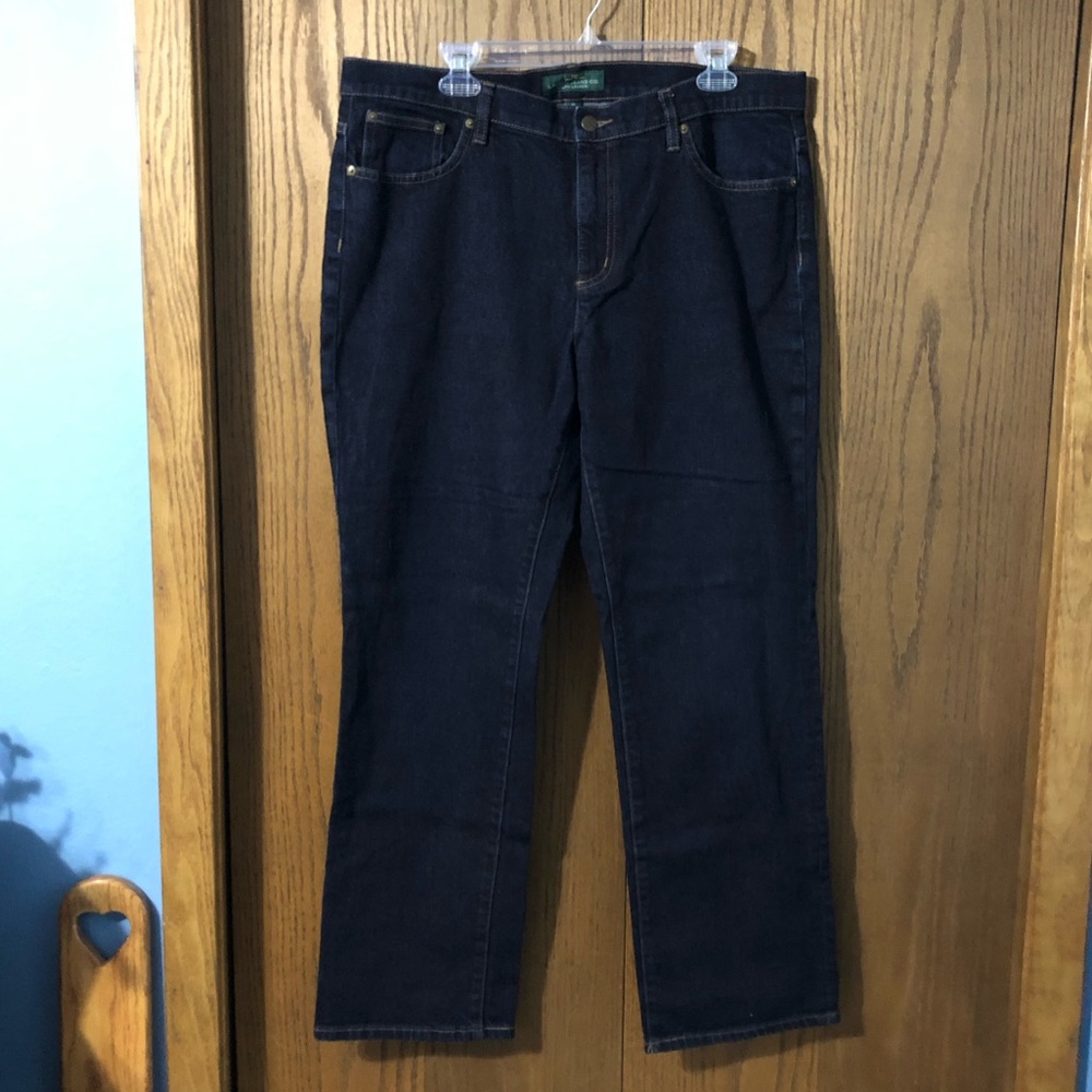 Lauren Ralph Lauren women’s dark wash classic straight jeans size 16